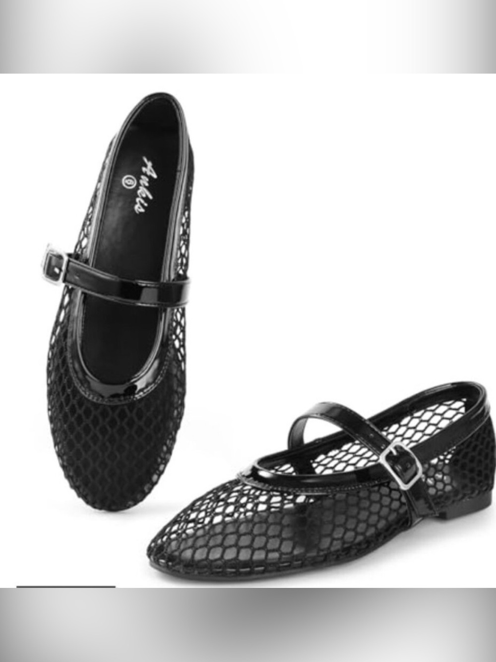 Ankis Mesh Mary Jane Ballet Flats